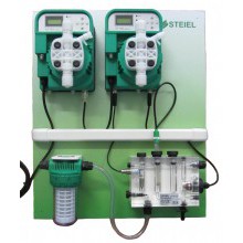 Контроллер PNL EF162 pH + EF163 Cl pH/свободный хлор с 2-мя э/м насосами 10 л/ч для басс. до 800м3 STEIEL